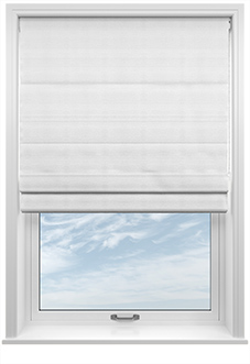 Shima Faux Silk, White - Twist&Fit Roman Blind